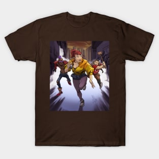 April runing from Rocksteady and Bebop T-Shirt